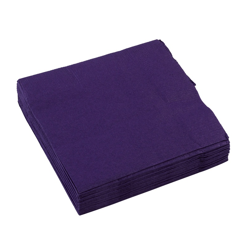 20 party buffet paper napkins purple violet