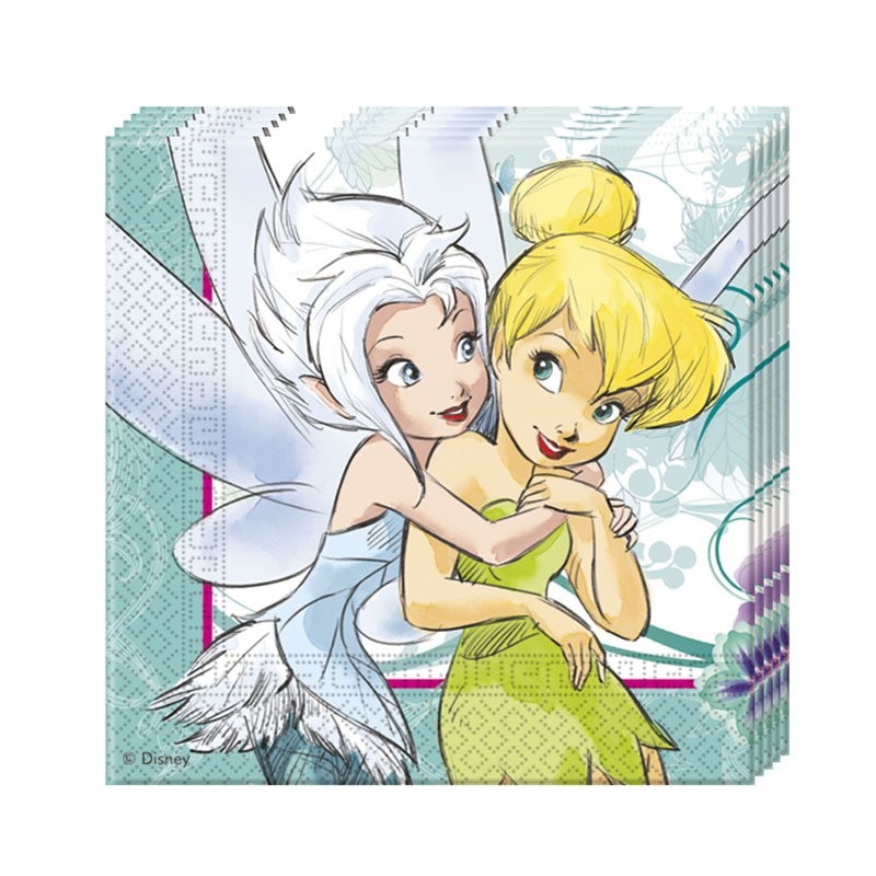 20 Tinkerbells Ice Magic Napkins 33cm