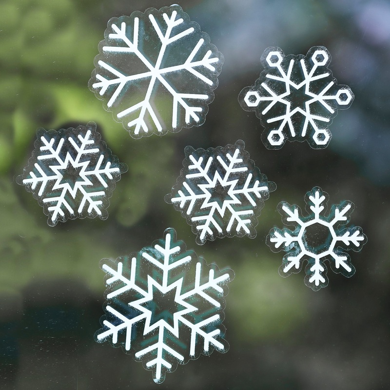 24 Rustic Christmas Snowflake Stickers