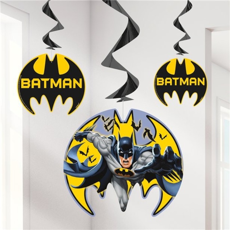 3 Batman Hero spiral hangers 66cm