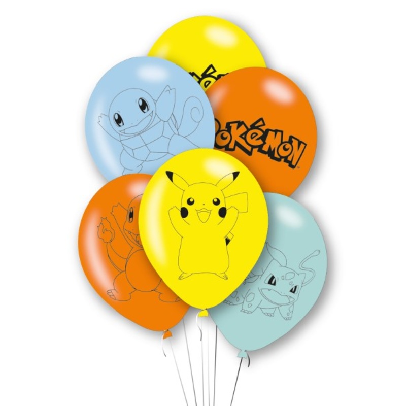 6 latex balloons - PoKeMoN 27cm
