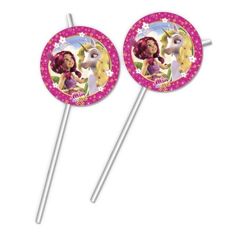 6 Mia And Me fairy party flexi straws 24cm