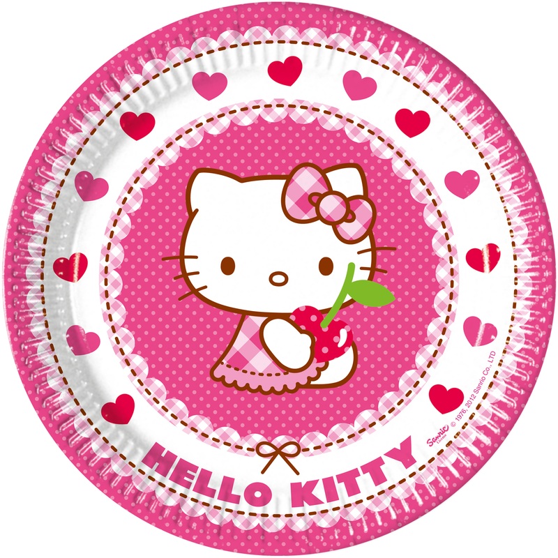8 Hello Kitty Sweet Cherry paper plates 23cm