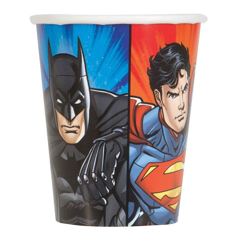 8 Justice League paper cups 266ml