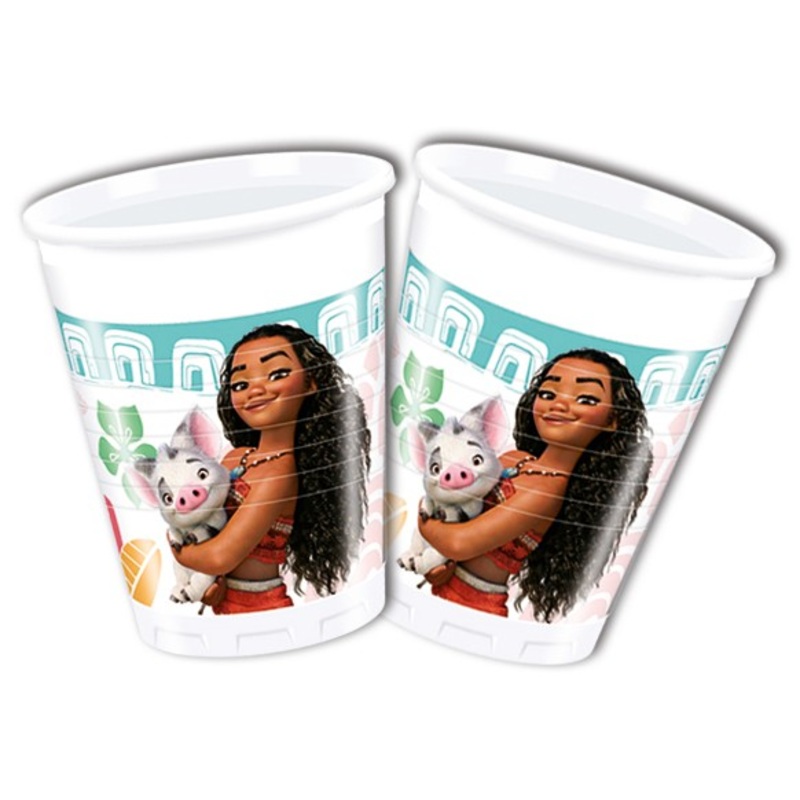 8 Vaiana plastic cups 200ml