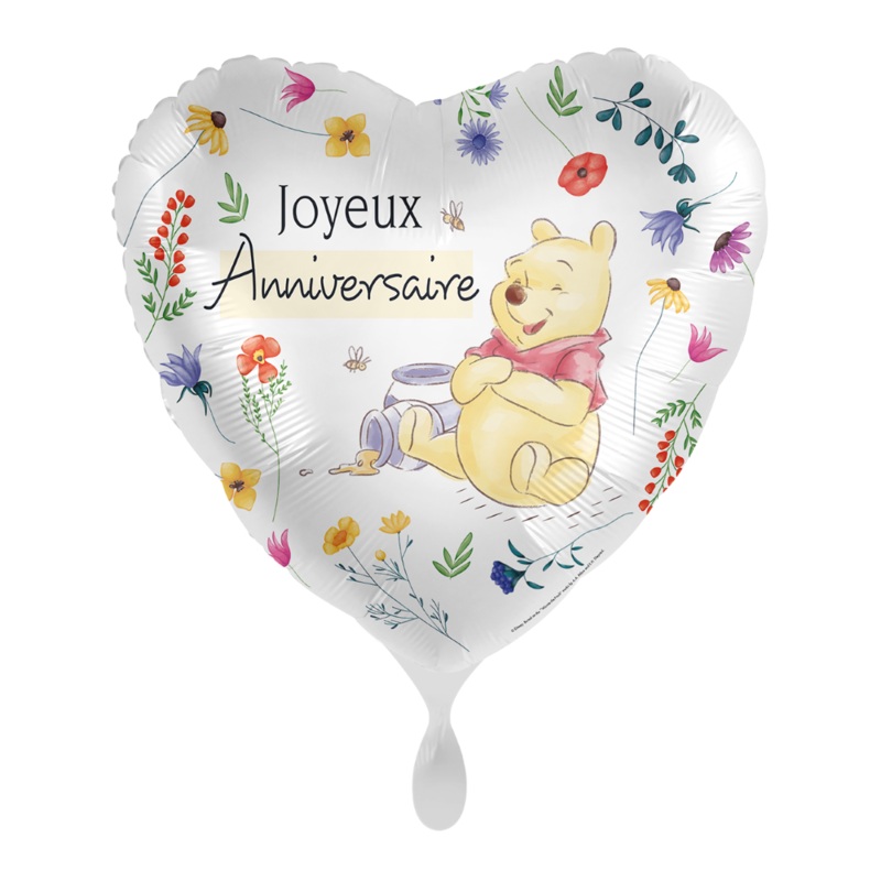Cute Winnie Pooh birthday greeting -FRE