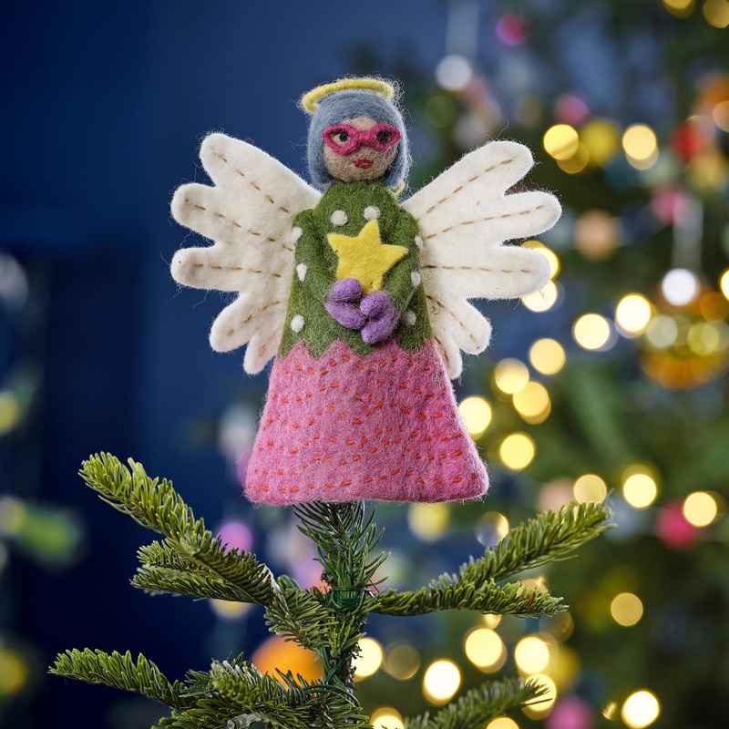 Felt angel tree top 18.4cm
