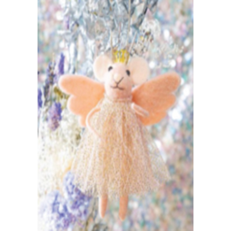 Felt figure - Pink Christmas mouse