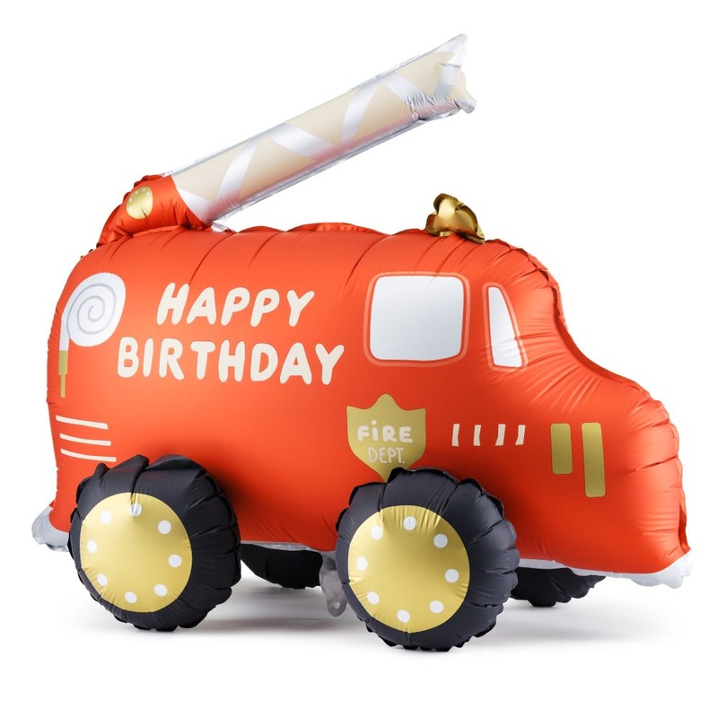 Foil balloon fire engine standing 67 x 53cm