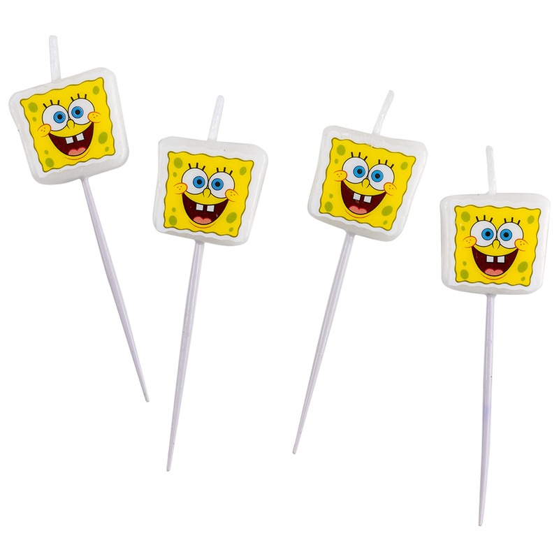 Laughing SpongeBob cake candle 4 pieces