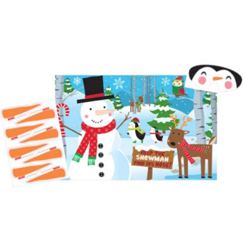 Pin the Nose on the Snowman Xmas Party Game