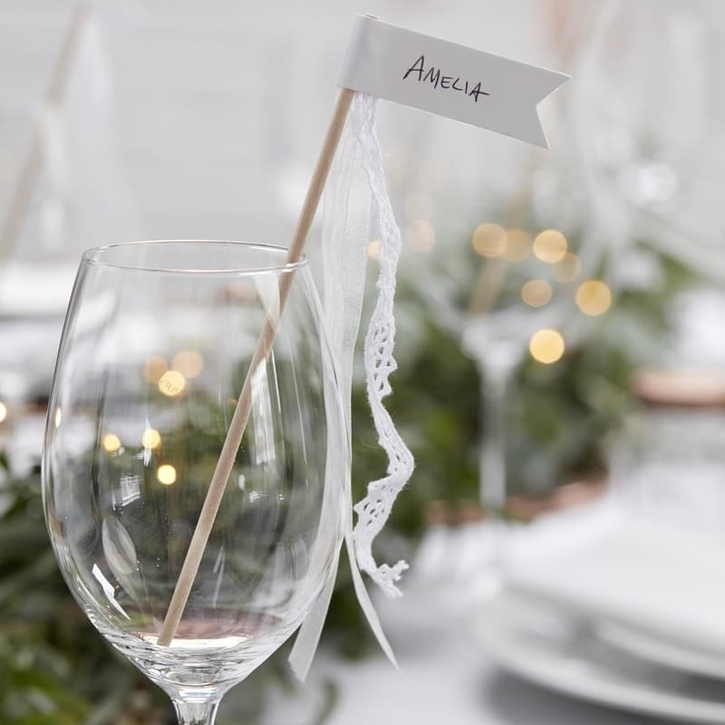 10 fairytale wedding glass place cards