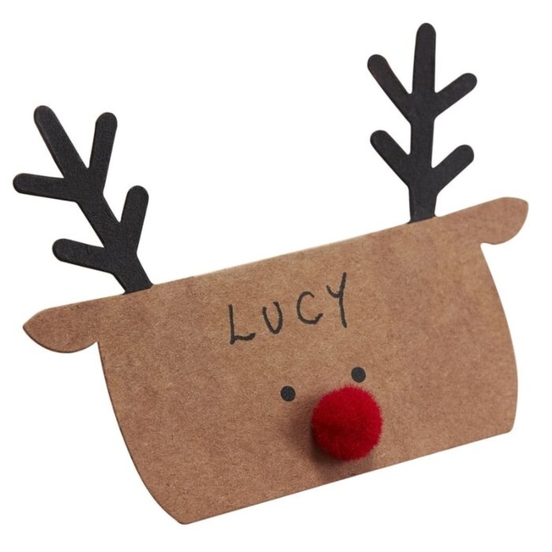 10 Santas Cottage Reindeer Place Cards