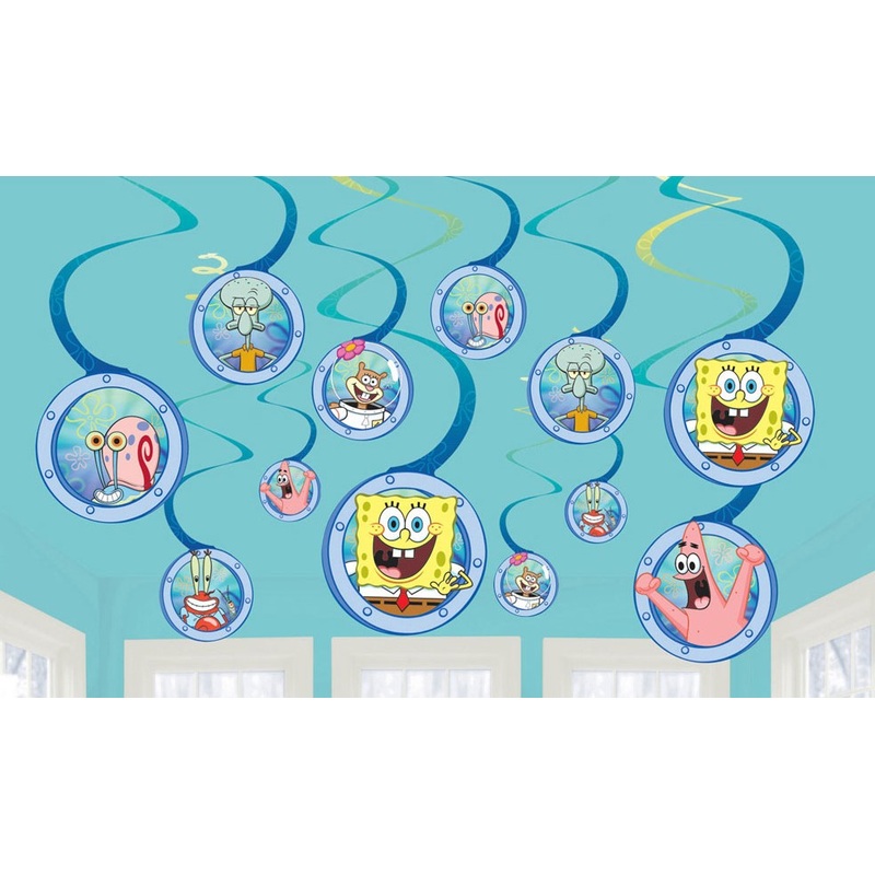 12 SpongeBob Spiral Streamers