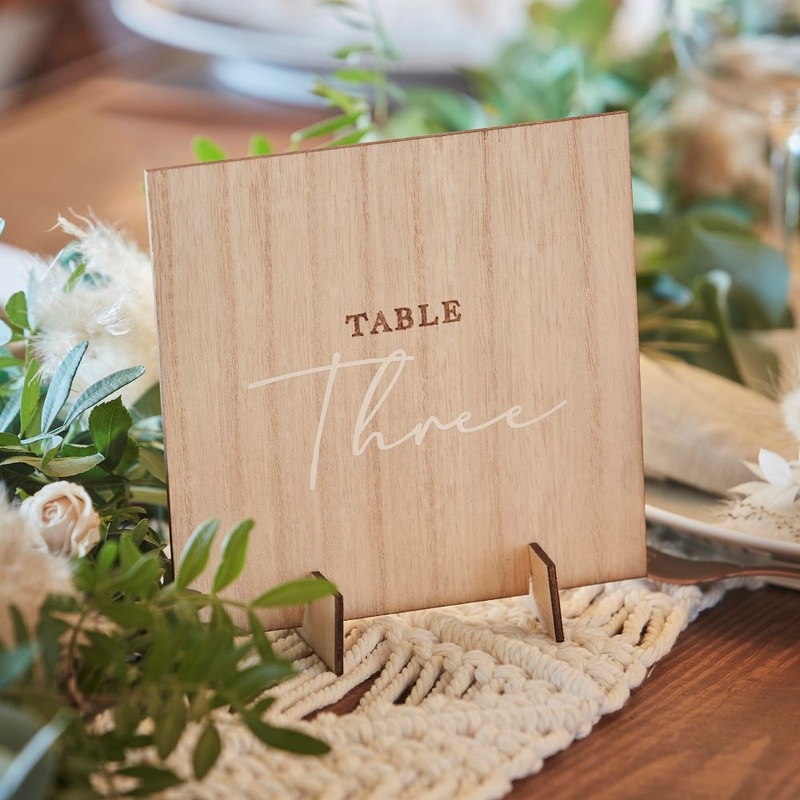 12 Wood Wedding Table Numbers