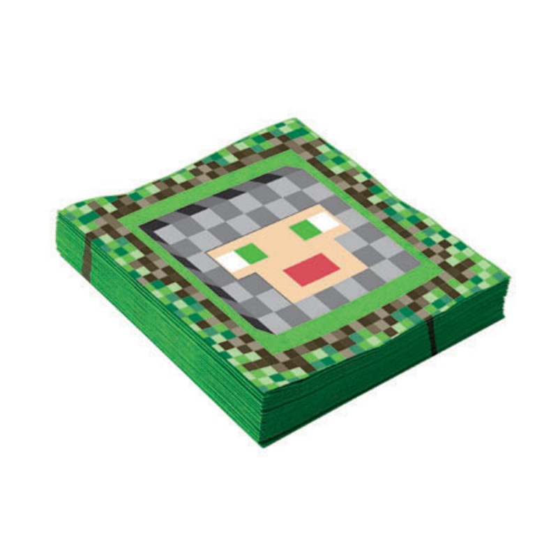 16 medieval pixel napkins 25cm