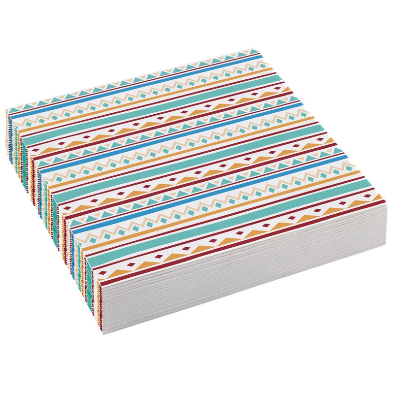 20 Indian village napkins 25cm