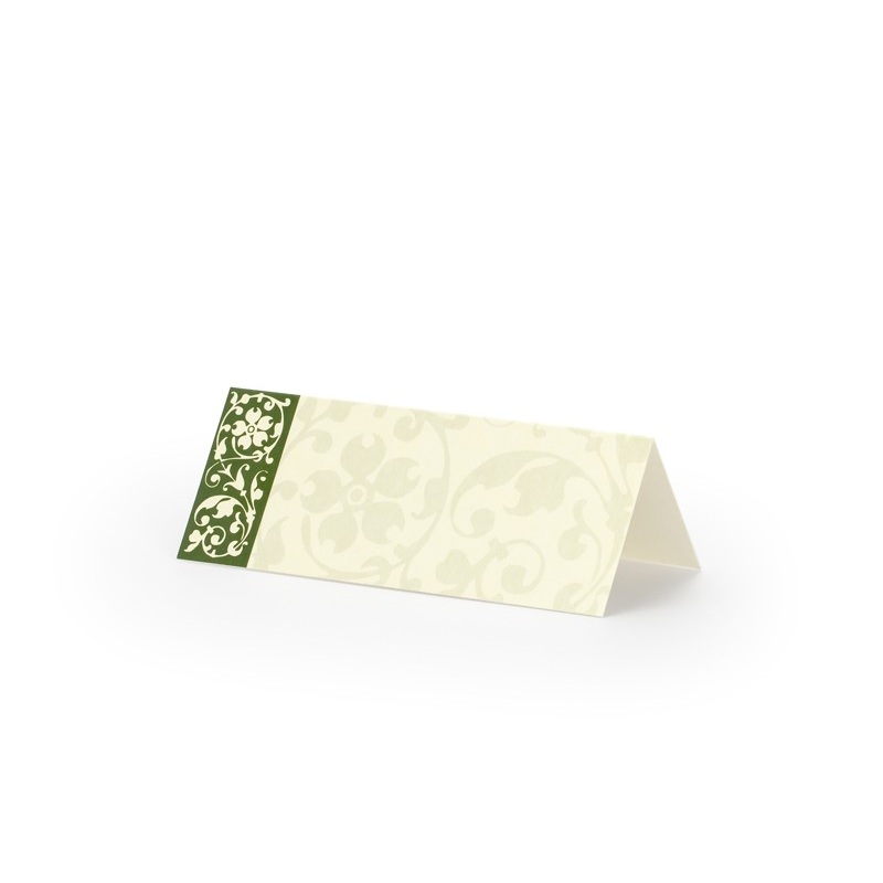 25 place cards green ornaments 10 x 4 cm