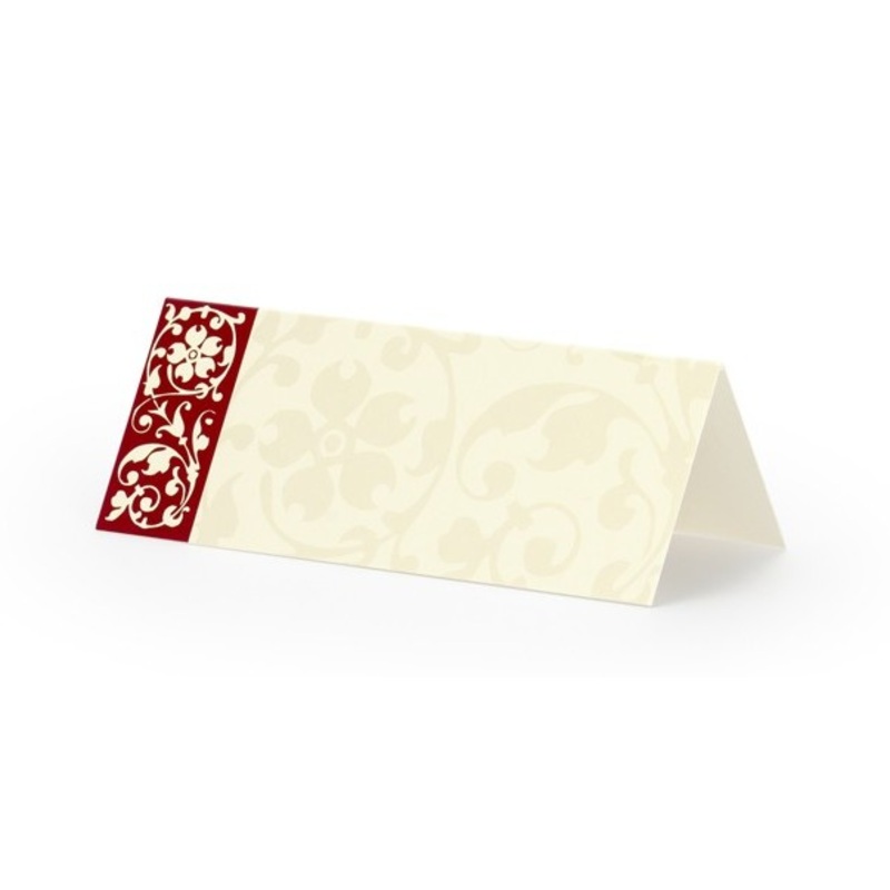 25 place cards with floral pattern 10 x 4cm