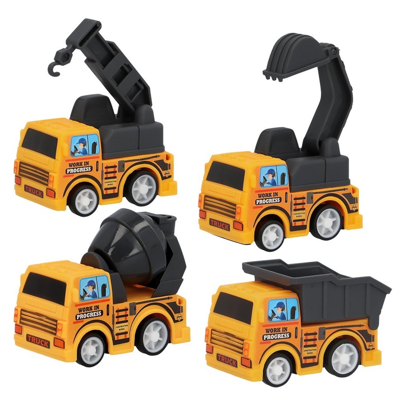 4 construction vehicles with retraction function