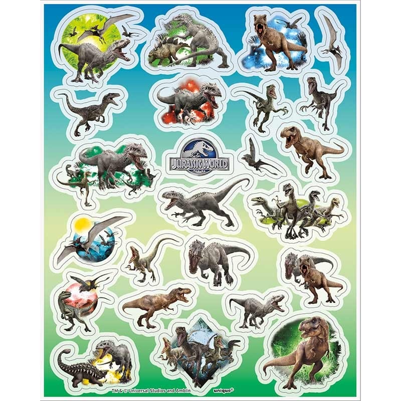 4 Jurassic World sticker sheets