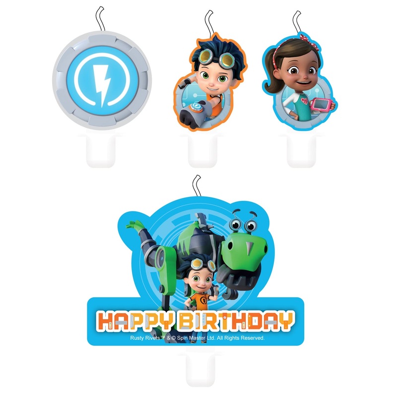 4 Rusty Rivets birthday candles