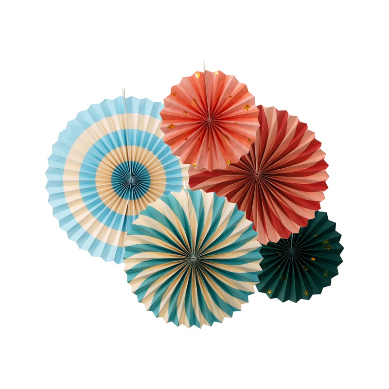 5 colourful circus world rosettes 26-43 cm