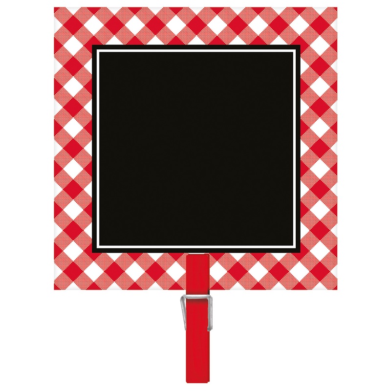 8 picnic party place cards with clips