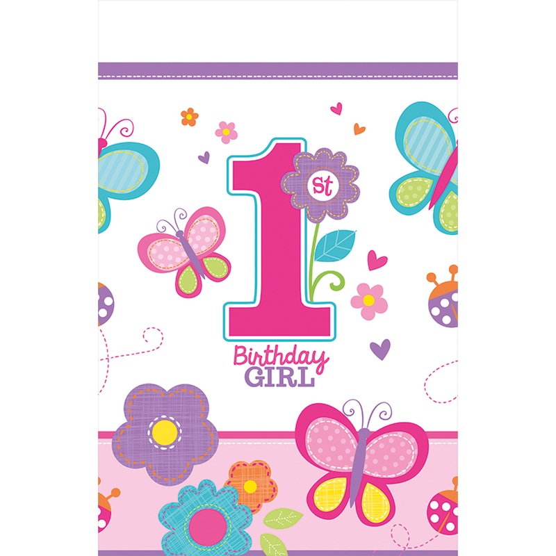 Children's birthday First Birthday Girl tablecloth 137x259cm
