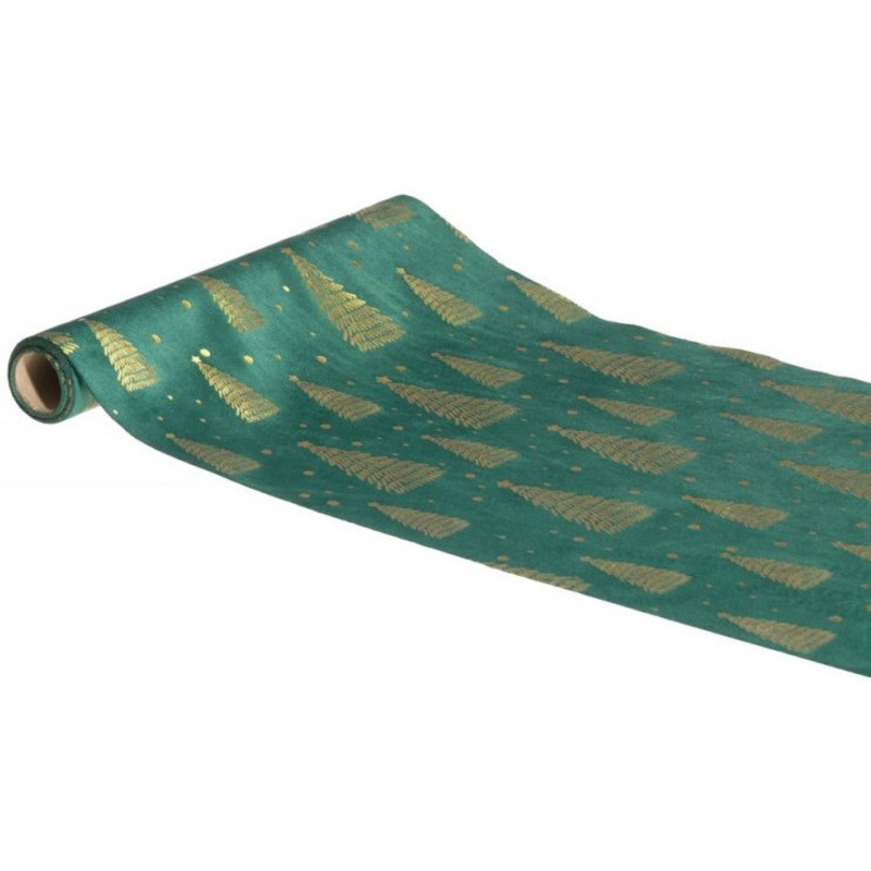 Christmas tree table runner green 3m