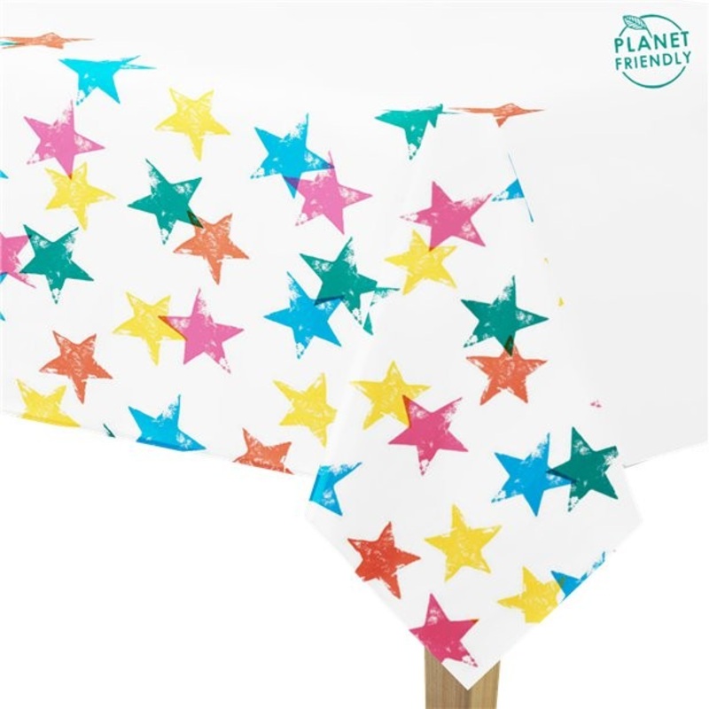Colorful asterisks eco paper tablecloth