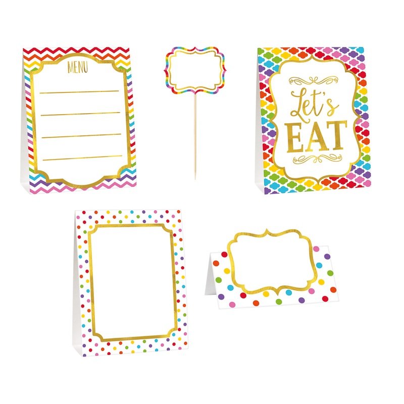 Colorful buffet decoration set Lets eat