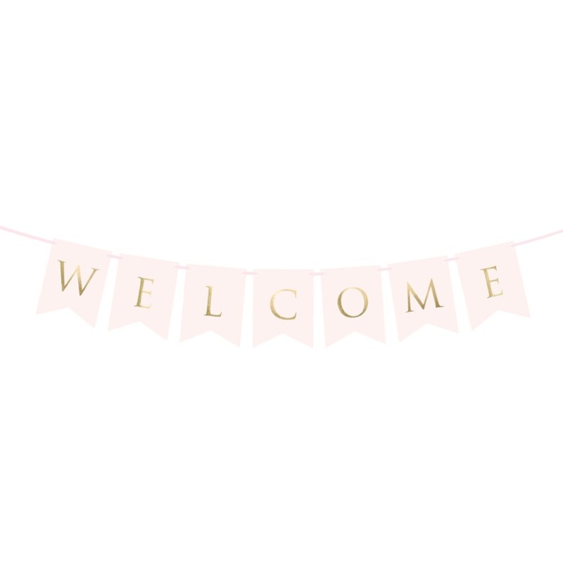 DIY Welcome garland pink 95cm