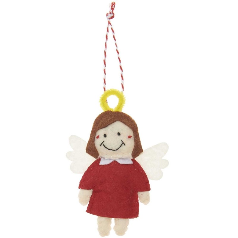 Felt Pendant Christmas Angel 10 x 7cm
