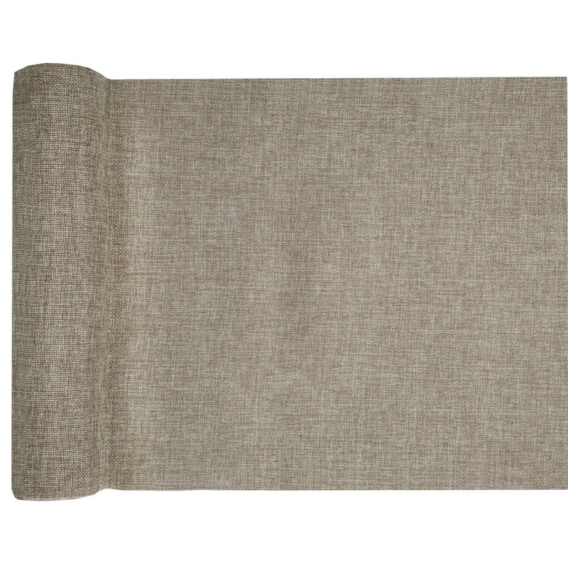 Linen look table runner Nature 5m