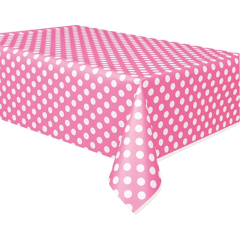 Party tablecloth Tiana pink dotted 137 x 274cm