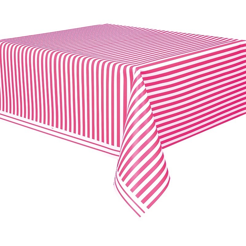 Party tablecloth Victoria Pink striped 137 x 274cm