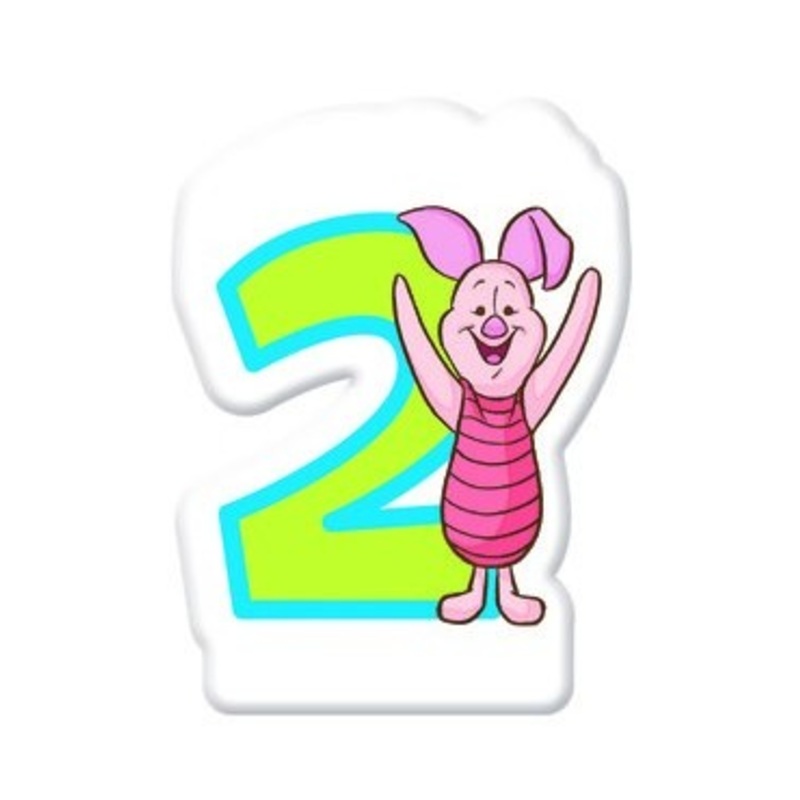 Winnie the Pooh birthday party number 2 cake candle 5cm