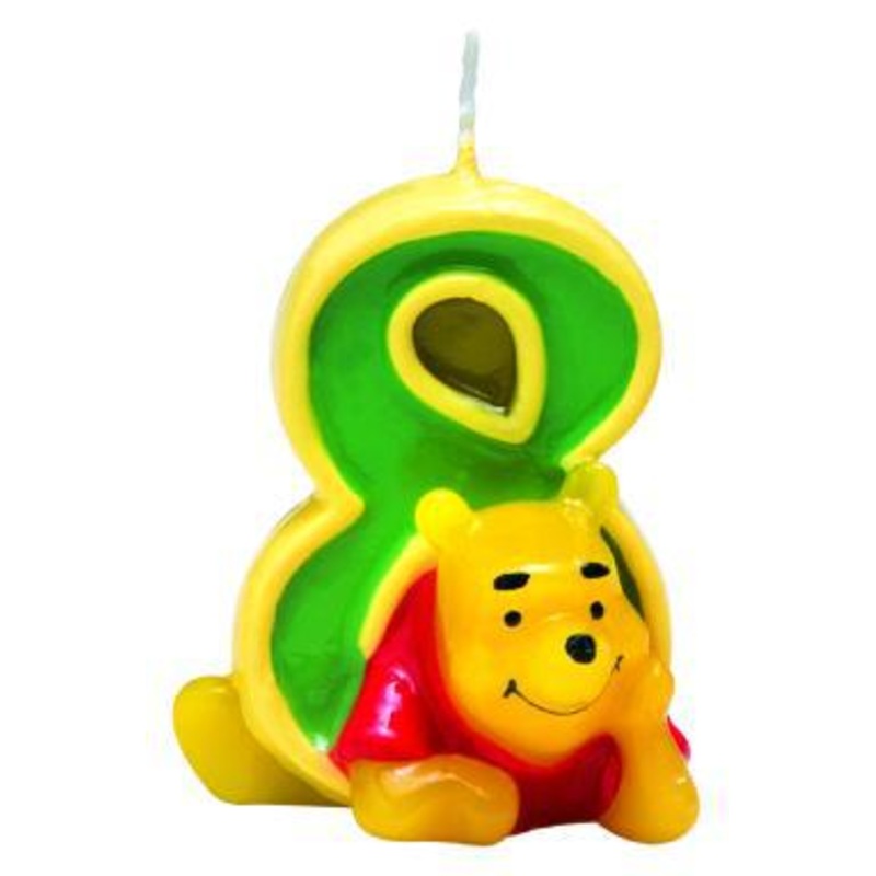Winnie the Pooh Happy Birthday candle 8th birthday