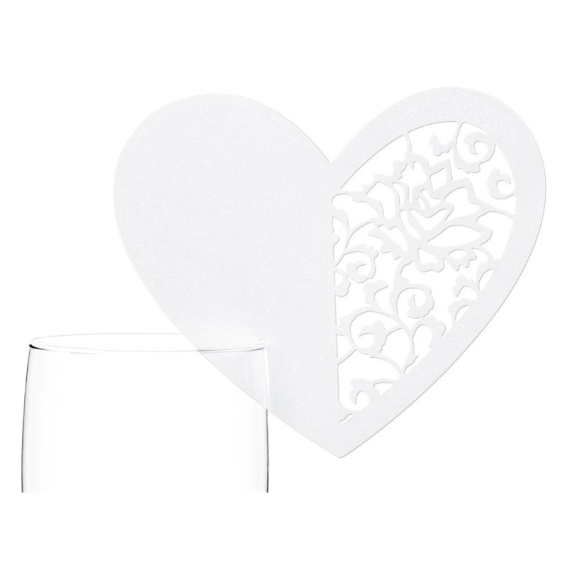 10 playful heart place cards 9.5 x 8cm
