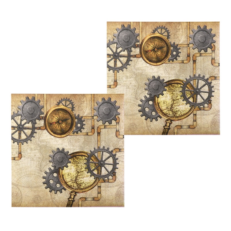 12 steampunk napkins deluxe 33 x 33 cm