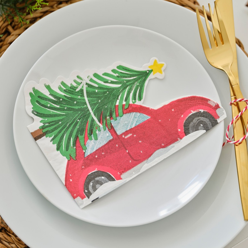 16 Eco driving home for Christmas napkins