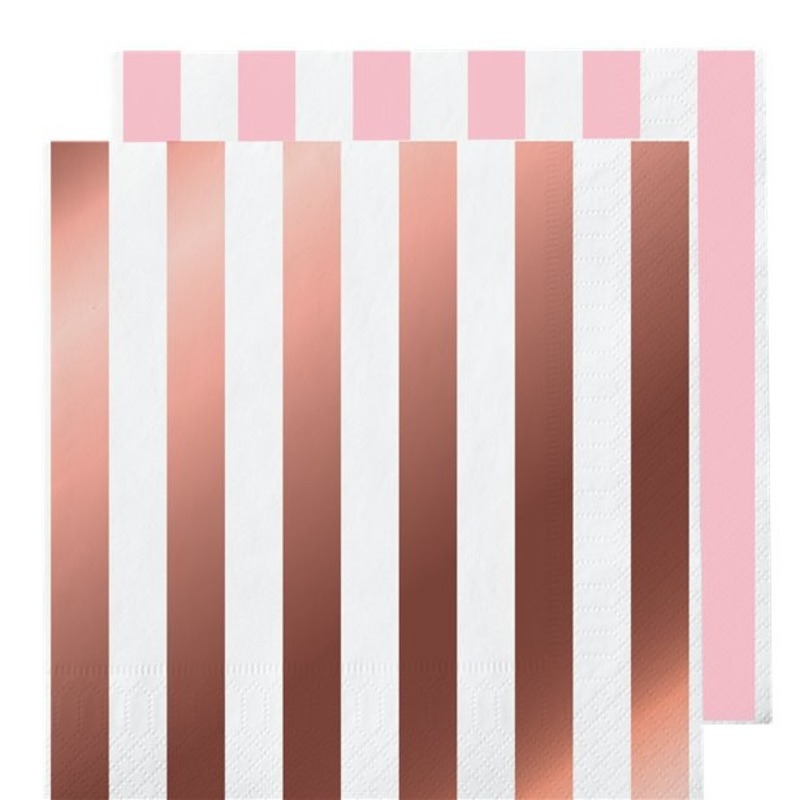 16 metallic reversible napkins rose gold 33 x 33cm