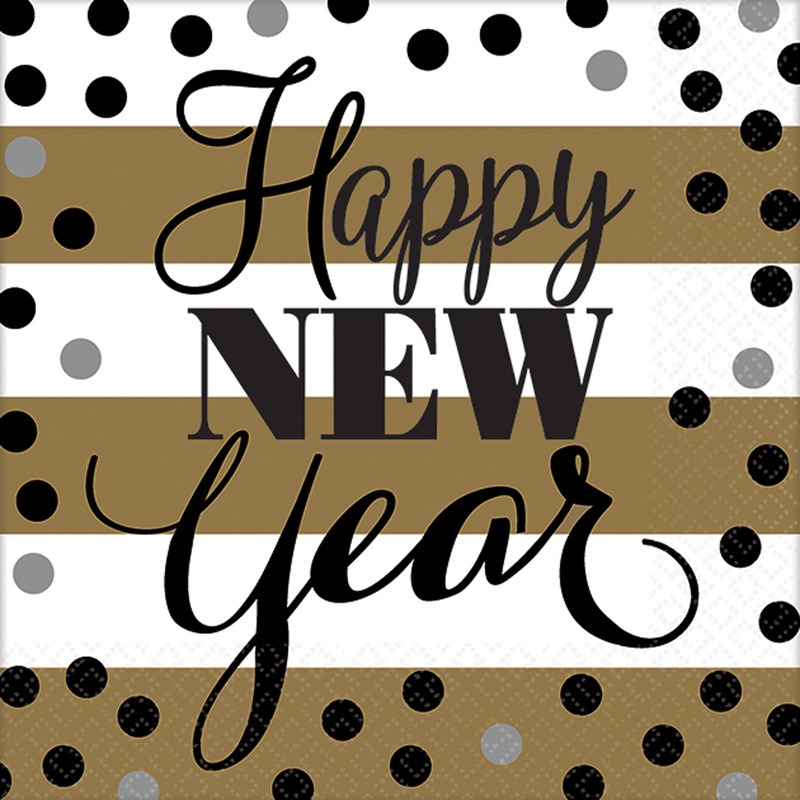 16 napkins Happy New Year 25cm