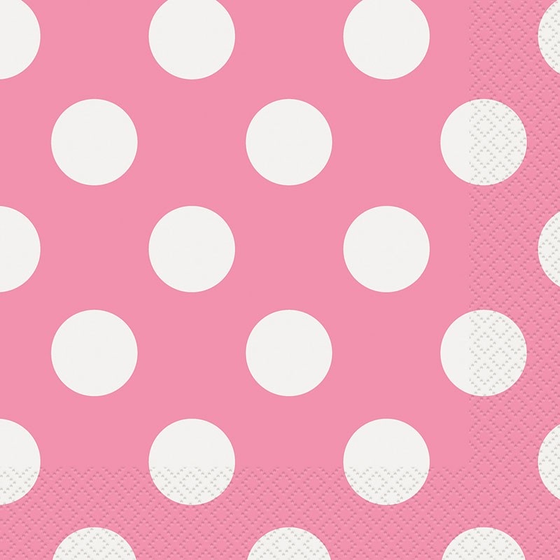 16 party napkins Tiana pink dotted 33cm