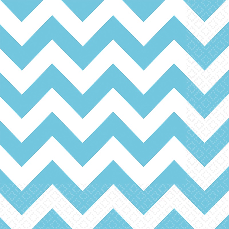 20 cute serrated napkins caribbean blue