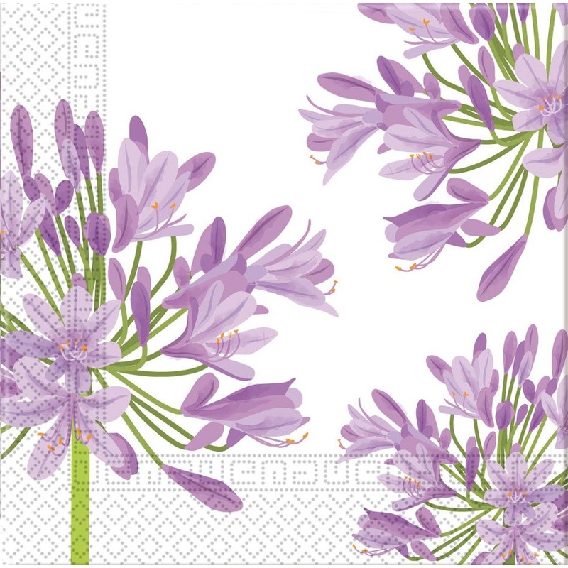 20 decorative lily napkins 33cm