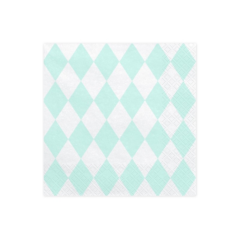 20 harlequin napkins mint turquoise