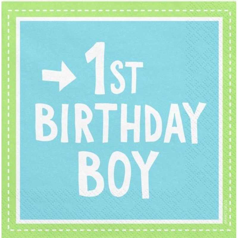 20 Playful 1st Birthday napkins 33cm
