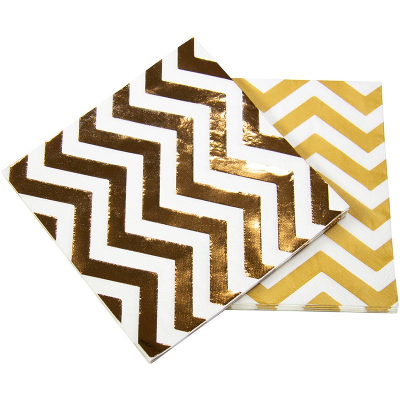 20 rose gold metallic napkins 33x33cm